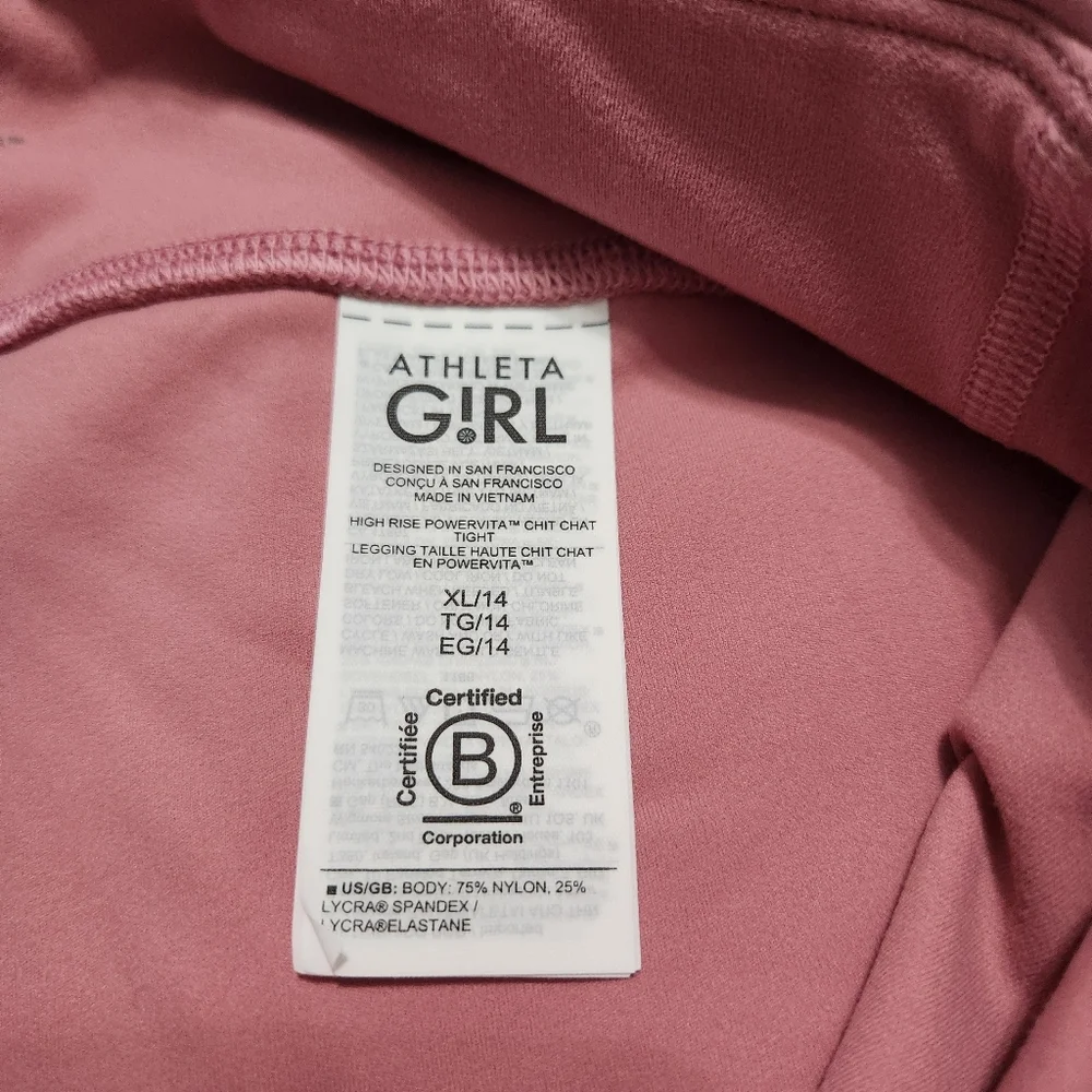 NWT Athleta Girl High Rise Powervita Chit Chat Tights Leggings